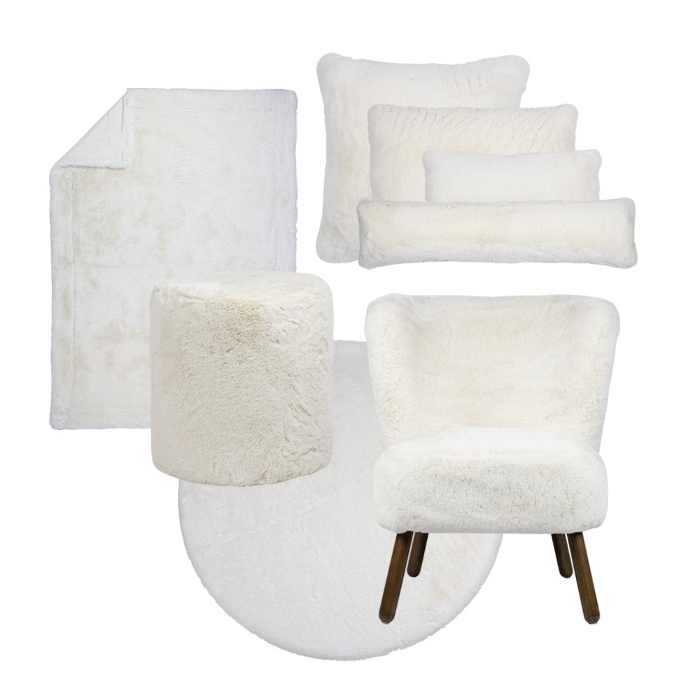 Vloerkleed teddy glad gebroken wit dia 120cm