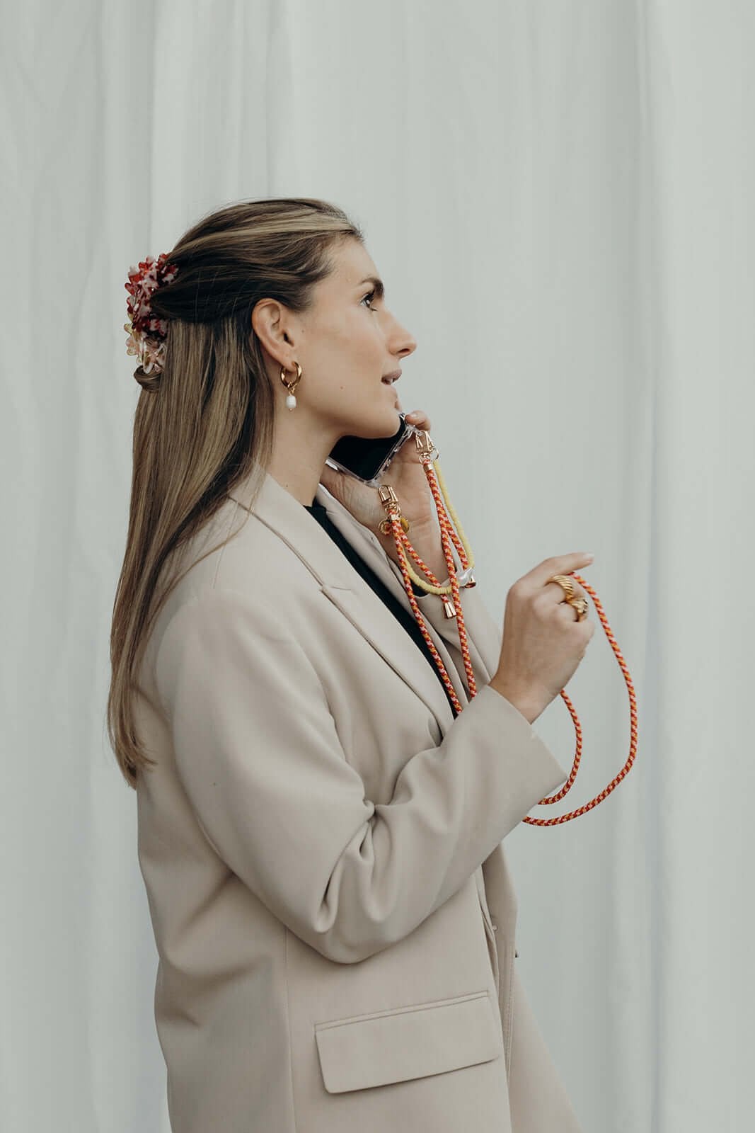 Esthetisch kleurrijke telefoonsnoer