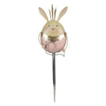 Tuinsteker Konijn 17x8x59 cm Roze Beige Metaal Tuinprikker