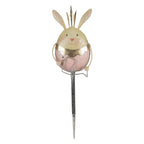Tuinsteker Konijn 17x8x59 cm Roze Beige Metaal Tuinprikker