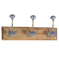Wandkapstok 44x10x17 cm Bruin Blauw Hout