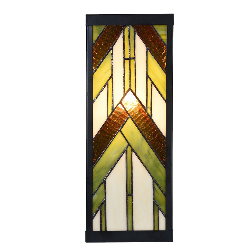 Wandlamp Tiffany 14x16x40 cm Beige Glas