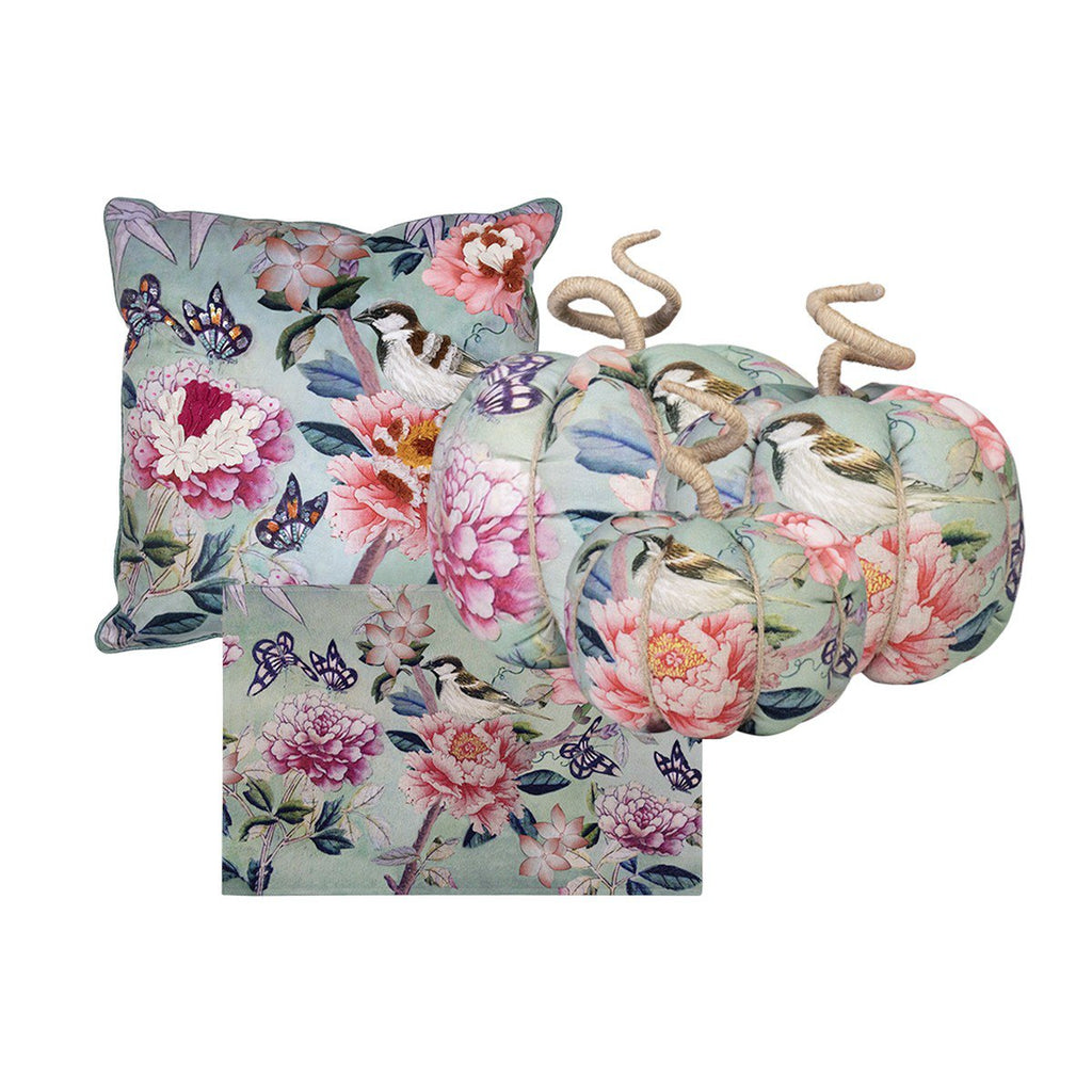 Handgemaakt decoratie fleury pompoen vlinders large