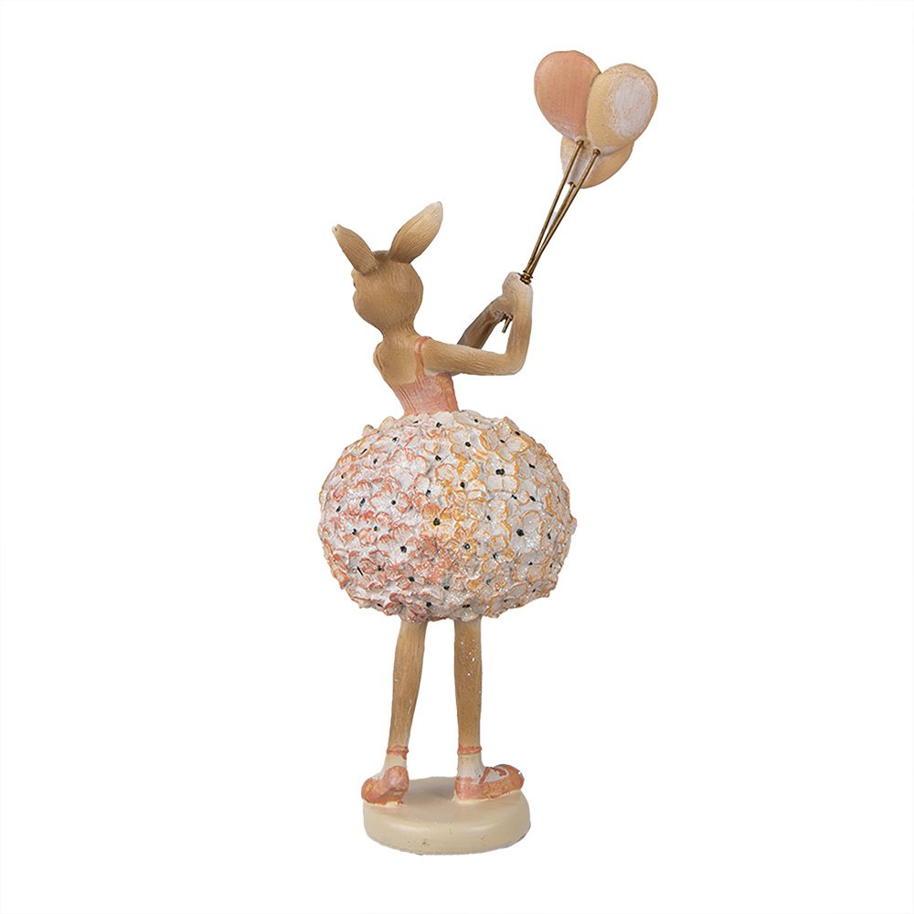 Decoratie Beeld Konijn 27 cm Beige Kunststof