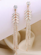Eigentijdse oorbellen – mode-sieraden – vergulde zirkonia – 2 cm