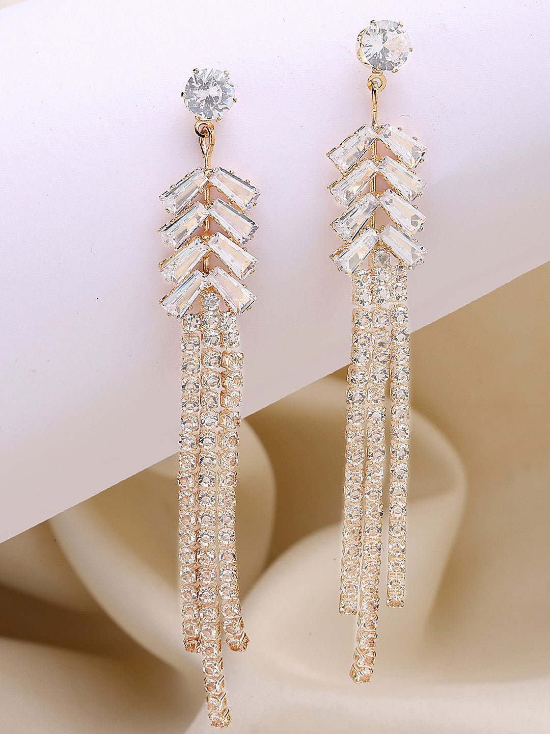 Eigentijdse oorbellen – mode-sieraden – vergulde zirkonia – 2 cm