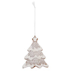 Kersthanger Kerstboom 9x1x10 cm Wit Bruin Kunststof