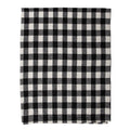 Plaid 130x170 cm Zwart Wit Polyester Deken