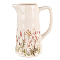 Decoratie Kan 20x13x25 cm Roze Beige Keramiek Bloemen Waterkan