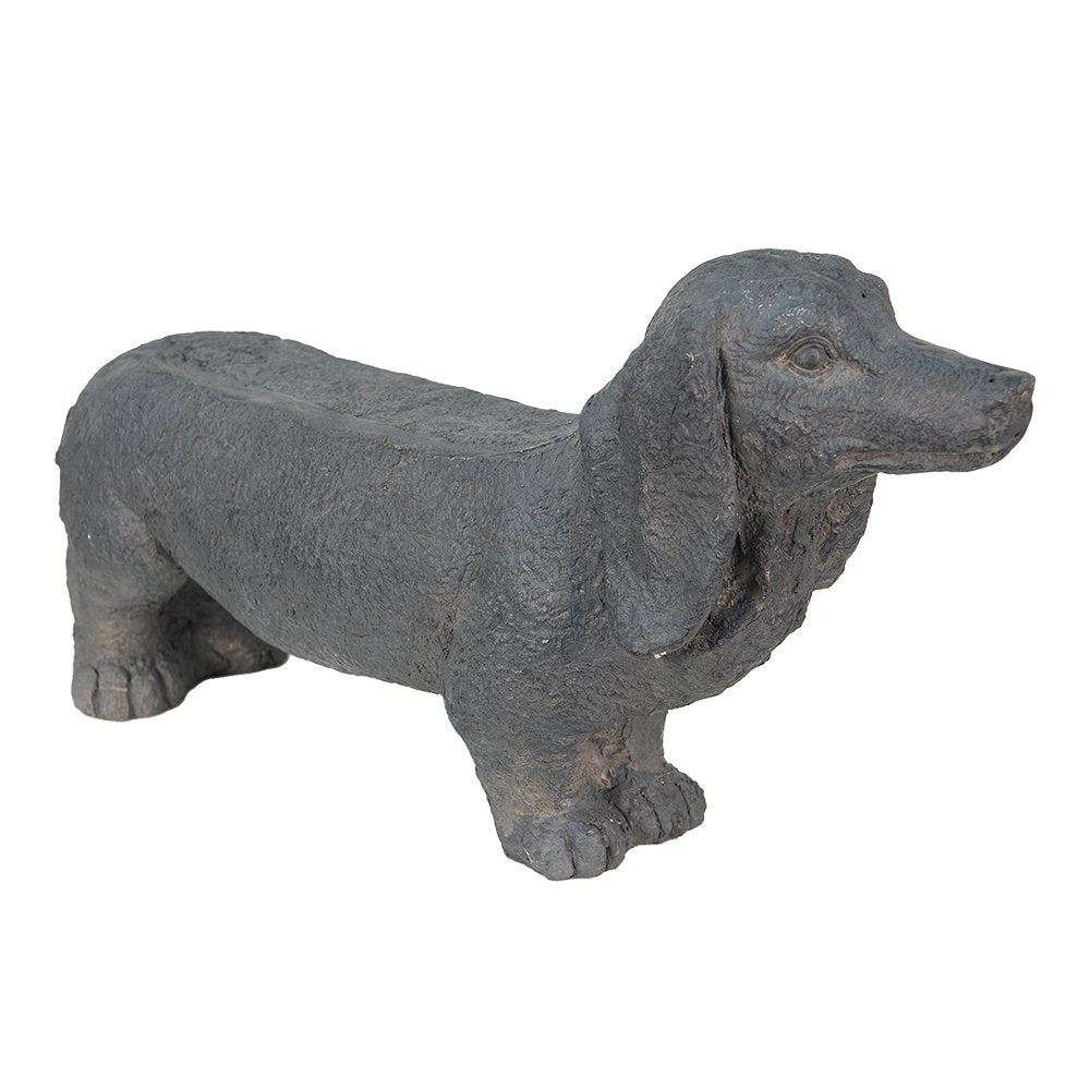 Beeld Hond 74x19x39 cm Grijs Magnesium (MGO)