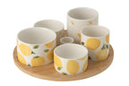 J-Line aperoschaal Citroen - keramiek - wit/geel