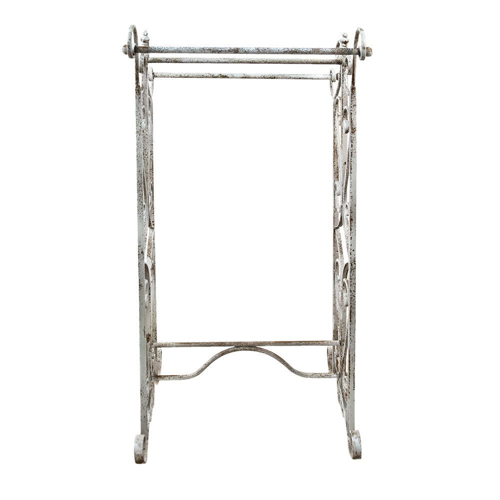 Handdoekenrek 48x36x89 cm Wit Grijs Metaal Handdoekhouder