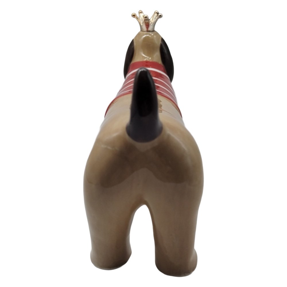Decoratie Beeld Hond 24x6x13 cm Bruin Keramiek