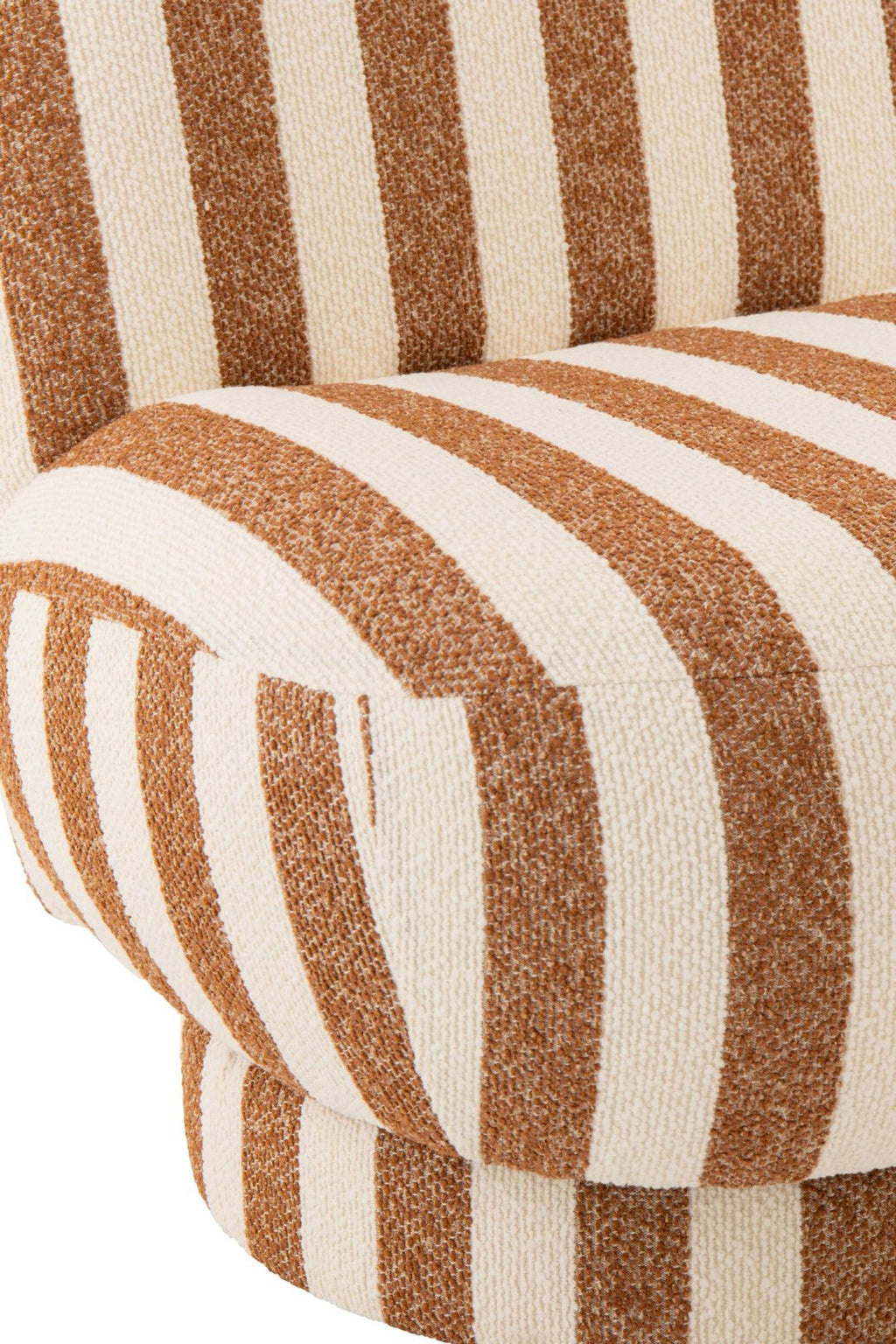 J-Line loungestoel Gestreept - polyresin - bruin/gebroken wit