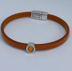 Shorty leren armband antiek verzilverd