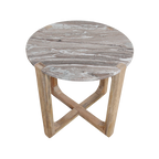 Marmeren bijzettafel rond fantasy bruin