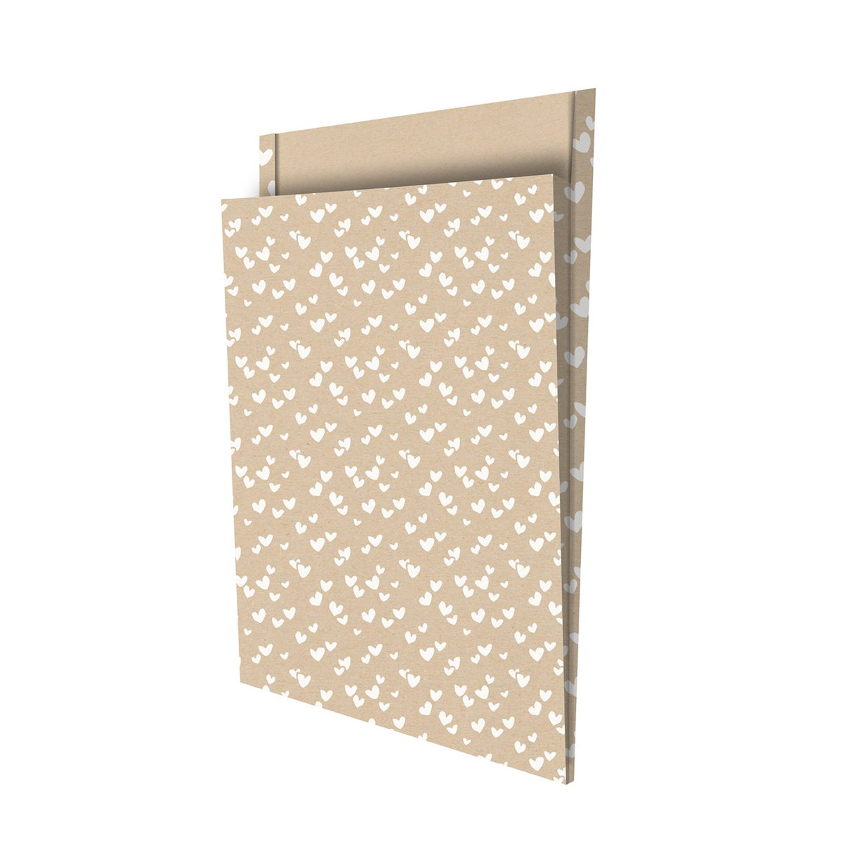 Solo Hearts '24 - Tijdschriftenzakken 25x34+4cm 100st - kraft/wit