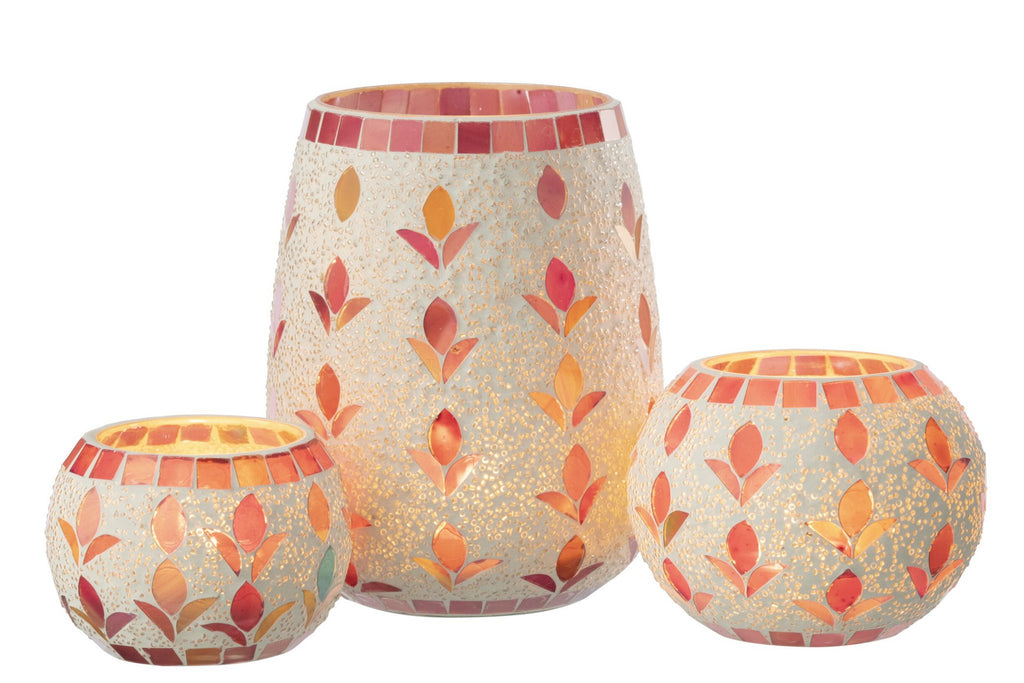 J-Line kaarshouder - glas - wit/fuchsia - L