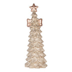 Kerstdecoratie Beeld Kerstboom 28x27x75 cm Wit Keramiek