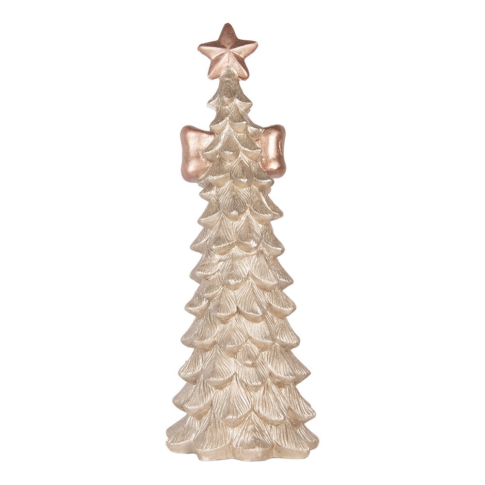 Kerstdecoratie Beeld Kerstboom 28x27x75 cm Wit Keramiek
