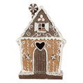 Gingerbread house met LED 14x9x21 cm Bruin Kunststof