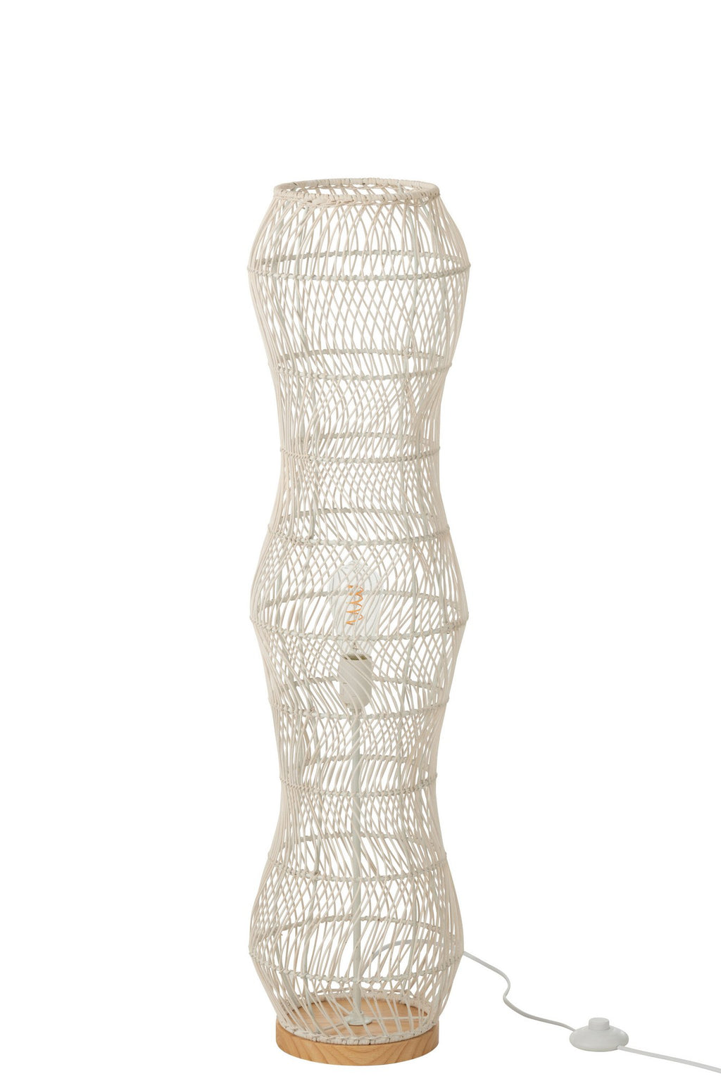 J-Line Vloerlamp Rotan Metaal Gedraaid Wit