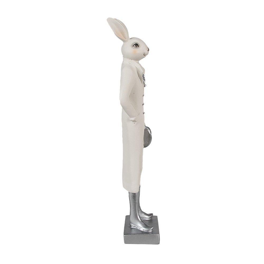 Beeld Konijn 34 cm Wit Polyresin Paasdecoratie