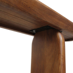 Bullnose mangohouten eetkamerbank bruin