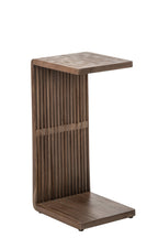 J-Line Bijzettafel met latten - gerecycled hout - donkerbruin