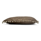 Half kussen fluweel pom pom taupe 35x45cm
