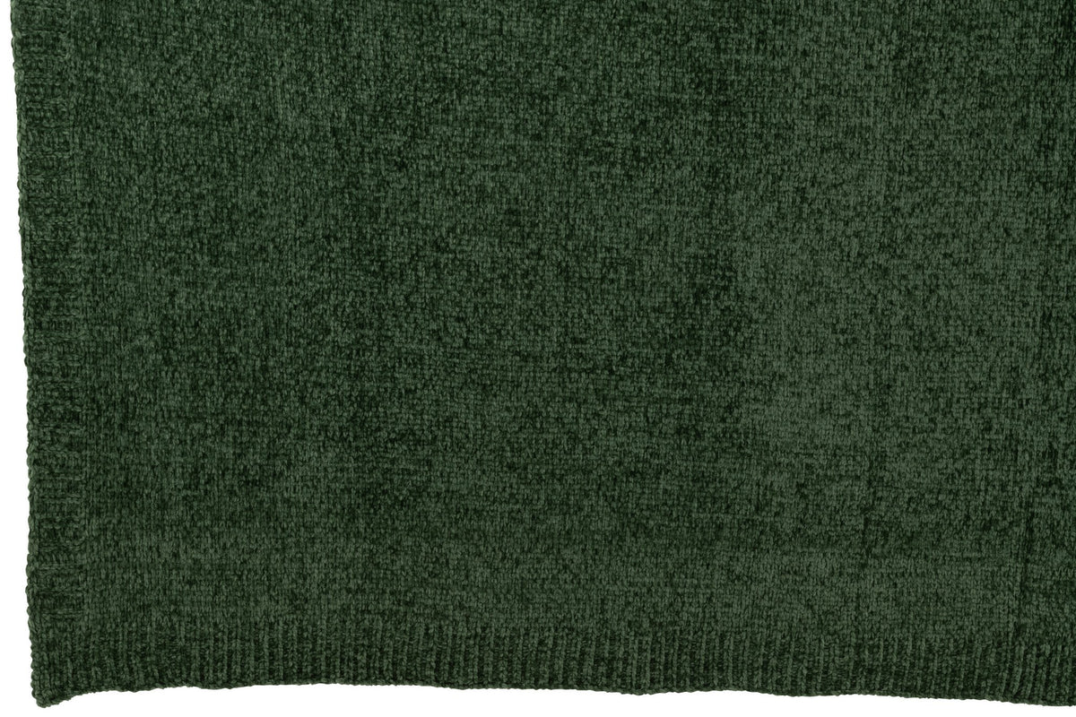 J-Line deken Chenille - polyester - groen