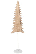 J-Line Boom op voet - paulowniahout - wit/naturel - large