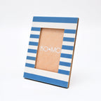 Blauw gestreept hars fotolijst 4 x 6 inch modern tafelblad