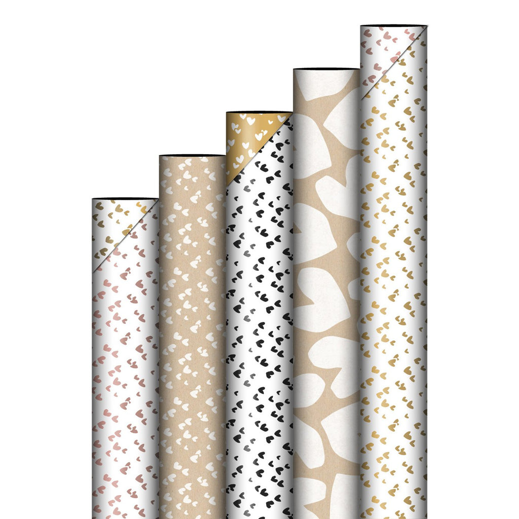 Solo Hearts - rollen cadeaupapier - assorti