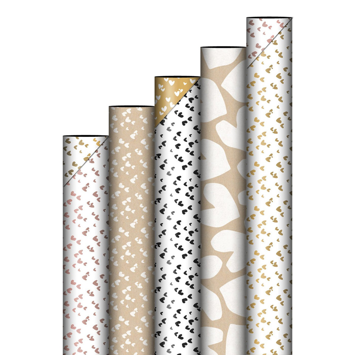 Solo Hearts - rollen cadeaupapier - assorti