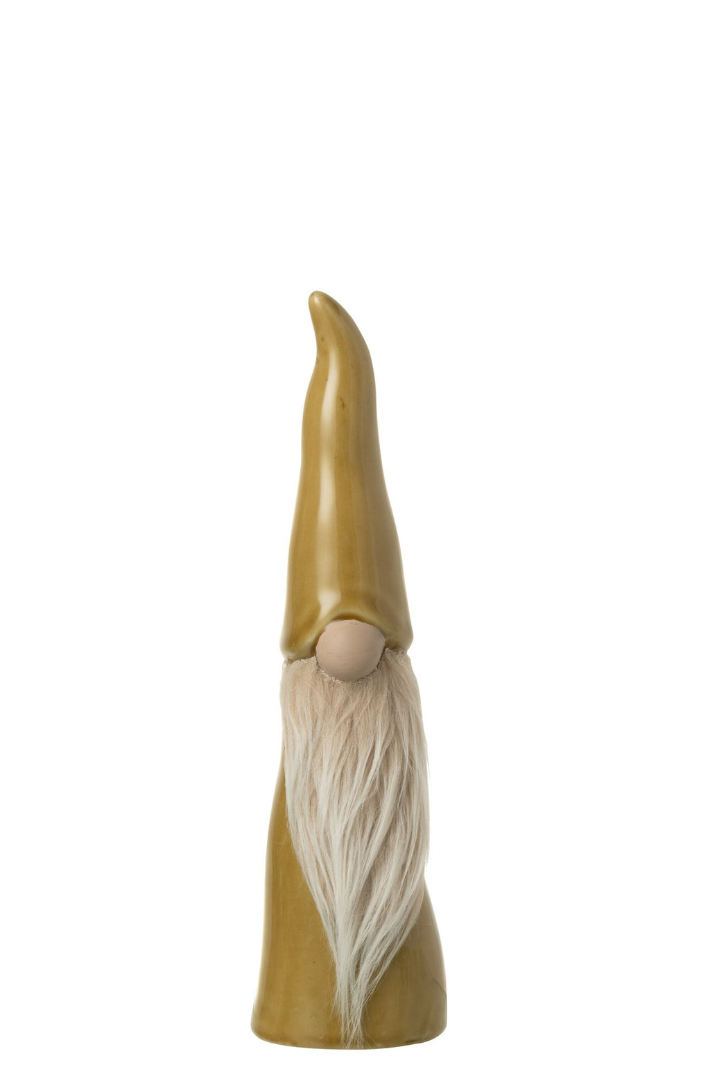 J-Line figuur Kabouter - porselein - oker - S