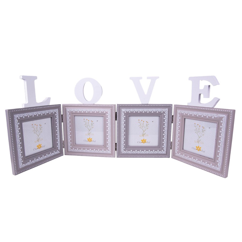 Fotolijst 10x10 cm Grijs Wit MDF Fotokader