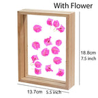 Houten rechthoekig decorframe – verwisselbare droge bloeminzet – natuurlijk hout en acryl – 7,5 x 5,5 inch
