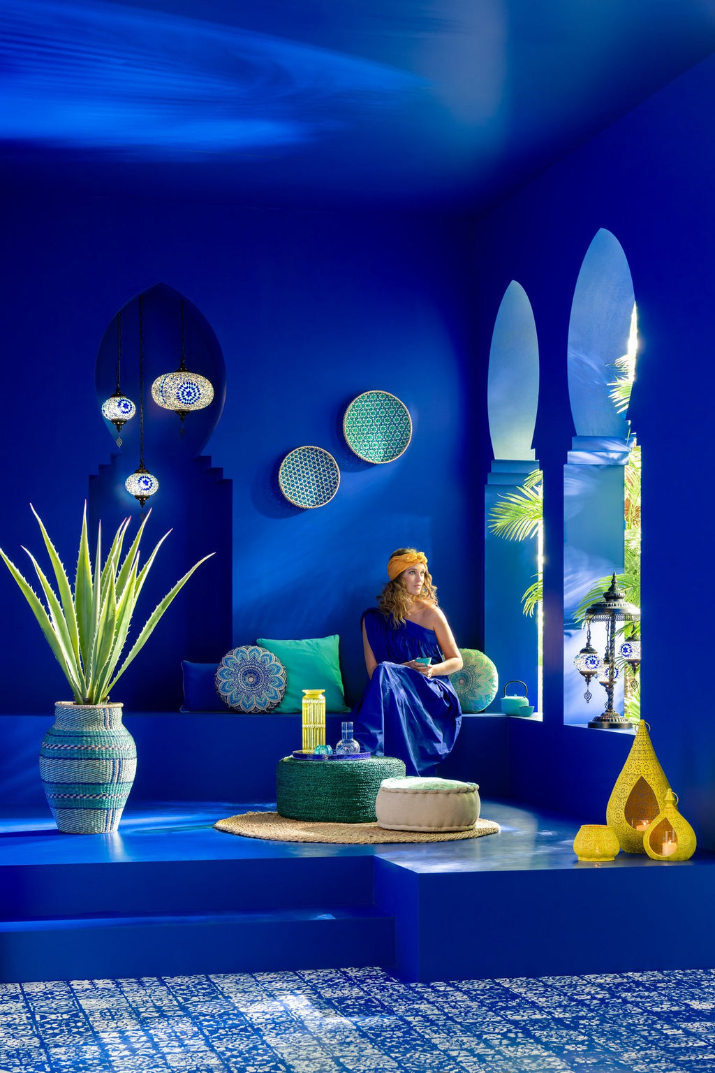 J-Line Agave Gebroken Wit Kunstmatig Groen