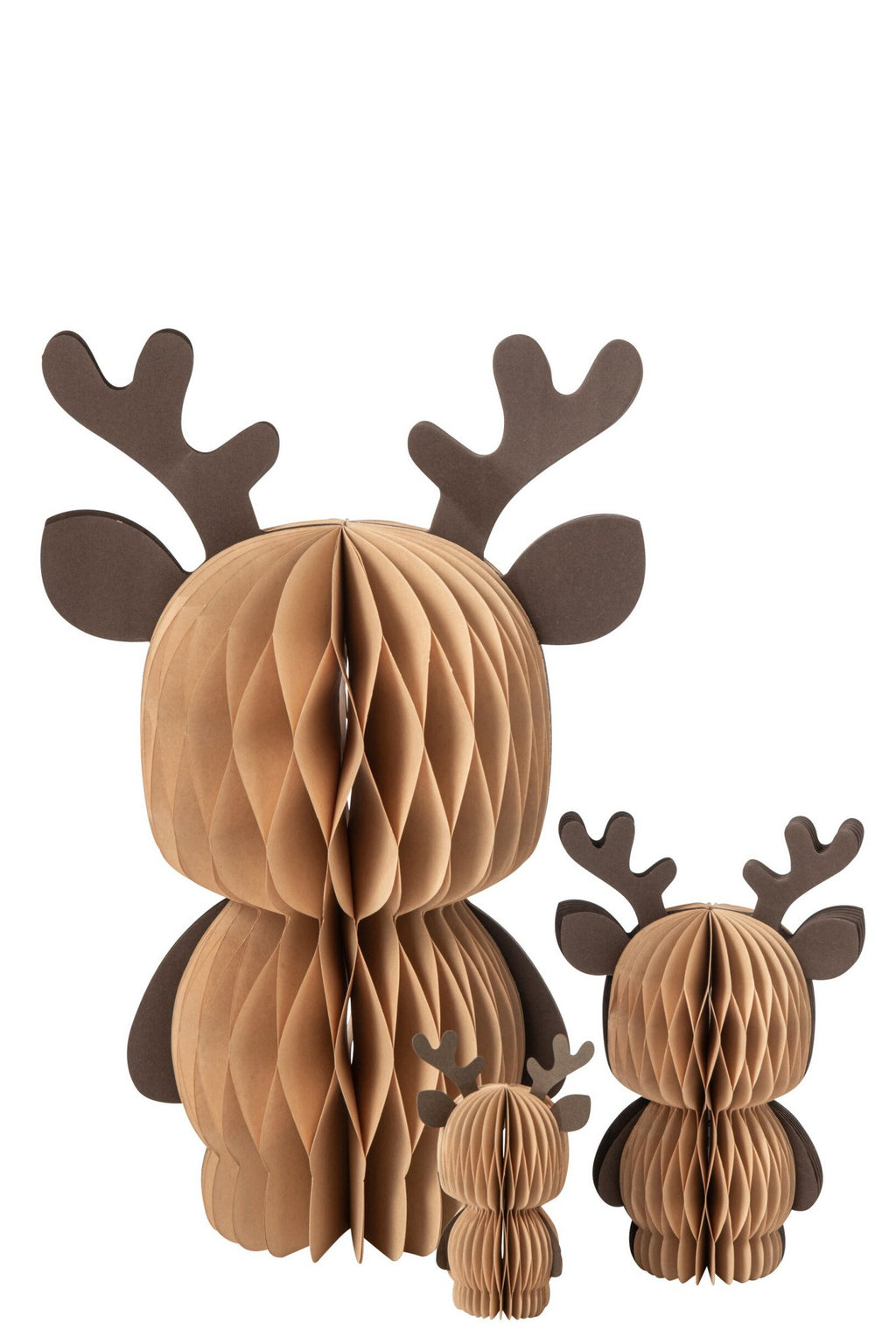J-Line decoratie Rendier - papier - camel/donkerbruin - large