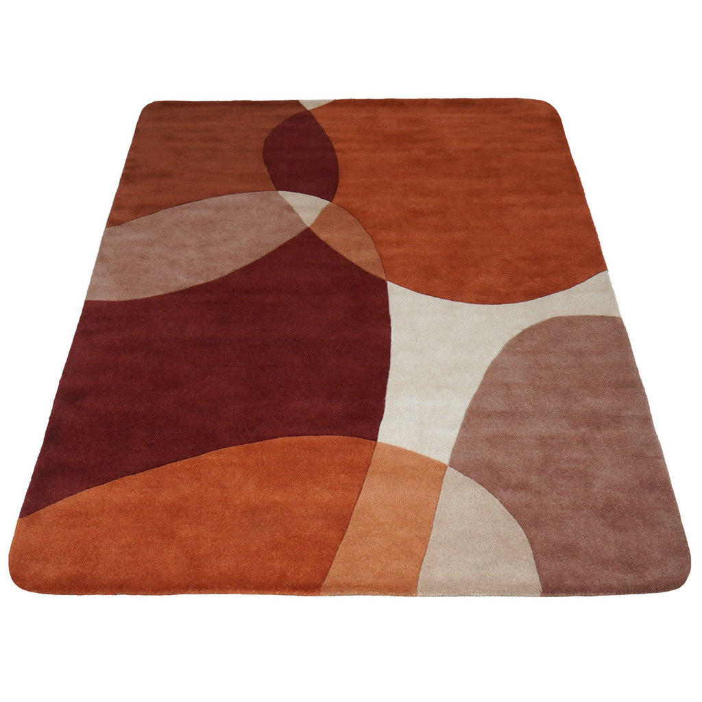 Vloerkleed Abstract Terra/Bruin - Rounded Corners 160 x 230 cm