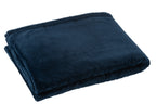 J-Line deken Snuggle - polyester - donkerblauw