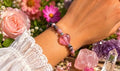 Dames armband Rhodoniet & Calciet hart