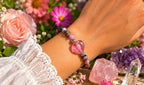 Dames armband Rhodoniet & Calciet hart