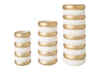 J-Line vaas - porselein - goud/wit - 3 stuks