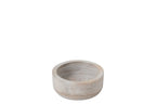 J-Line schaal Rond - hout - wit - small