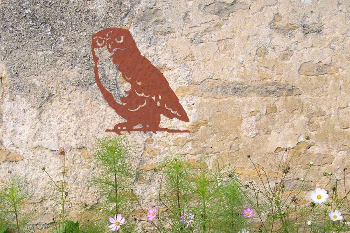 Wanddecoratie Uil/ Owl Roestmetaal, 141607, 40,6x50,9cm