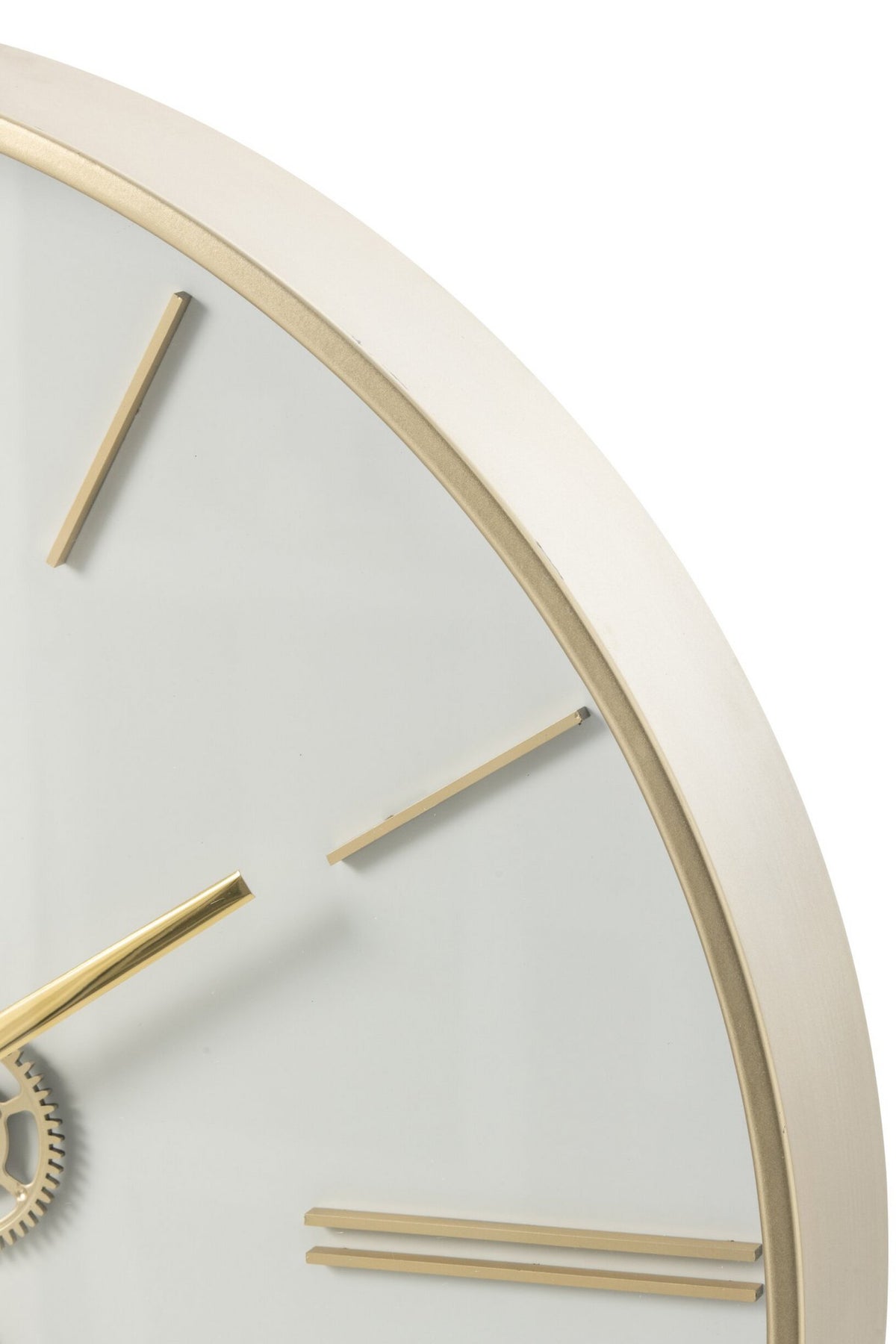 J-Line Wandklok - ijzer - wit/goud - small