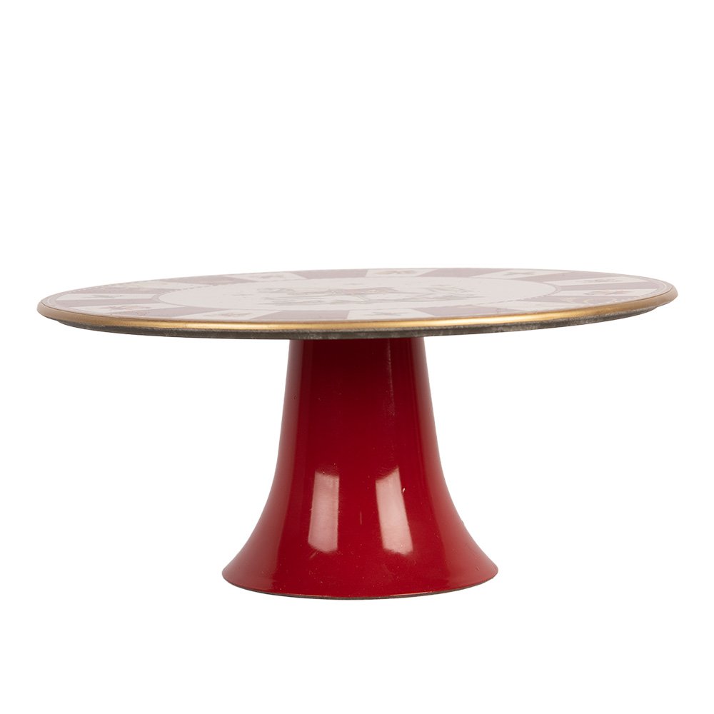 Taartplateau op Voet Ø 22x10 cm Rood Kunststof