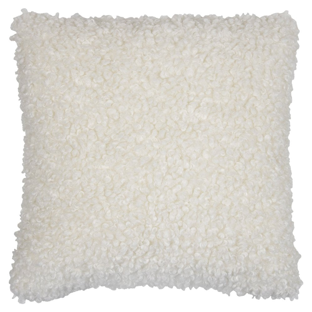 Kussen teddy krul wit 45x45cm